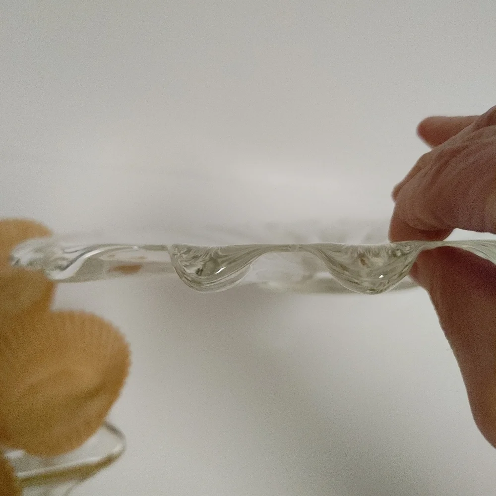 Vintage Federal Clear Glass Platter Wavy Pattern